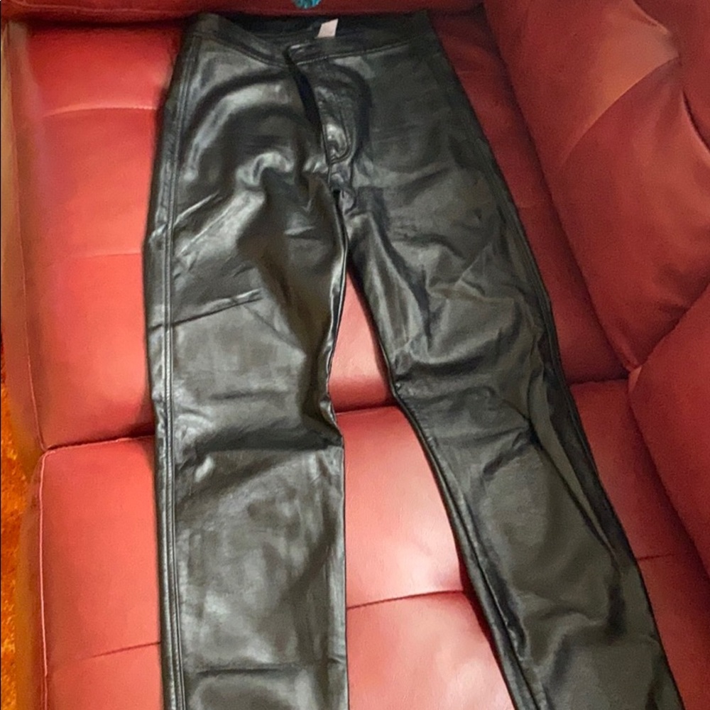 Leather high waist pants